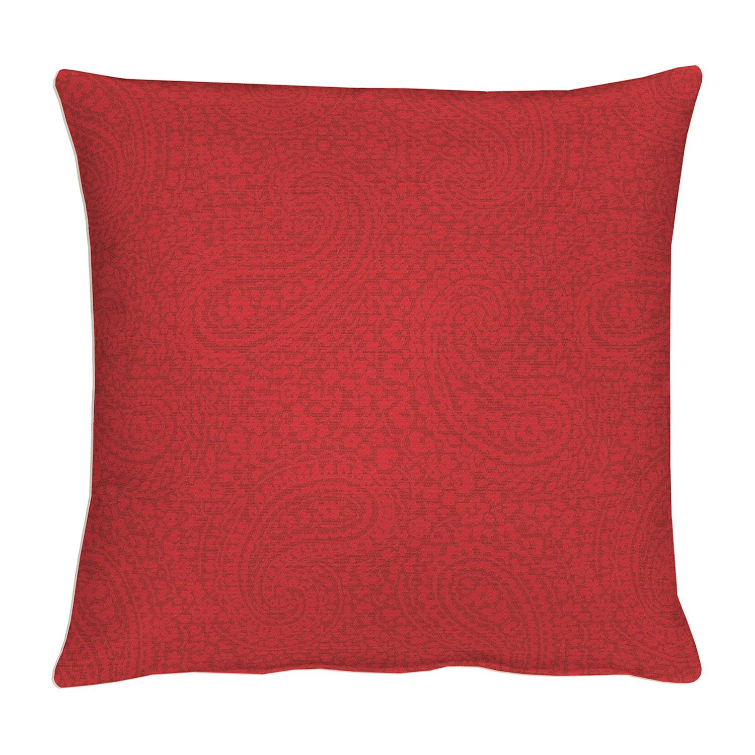 home24 Apelt Kissenbezug Uni Paisley Rot 40x40 cm (BxH) Modern Paisley Design Webstoff