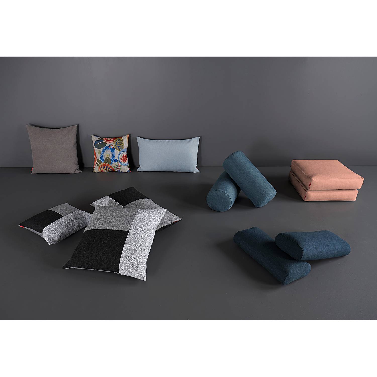 home24 Innovation Möbel Kissen Sqare Cushions Mauve Webstoff 50x11x50 cm (BxHxT) Skandi