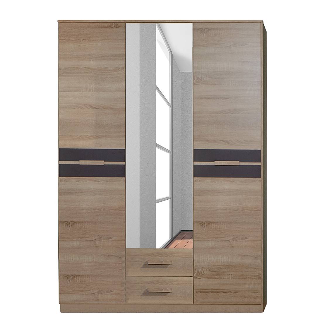 goedkoop Kledingkast Fame II grof gezaagde eikenhouten look lavasteenkleurig Wimex