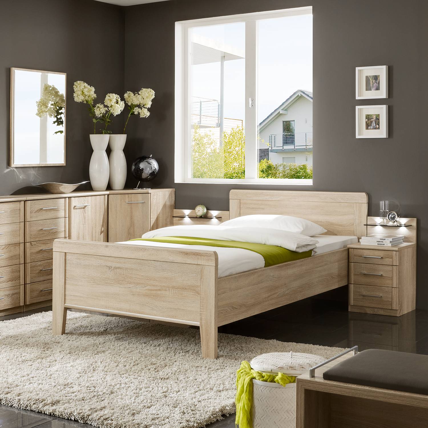 home24 Wiemann Komfortbett I Meran 120x190 cm Spanplatte Eiche Sägerau Dekor Modern