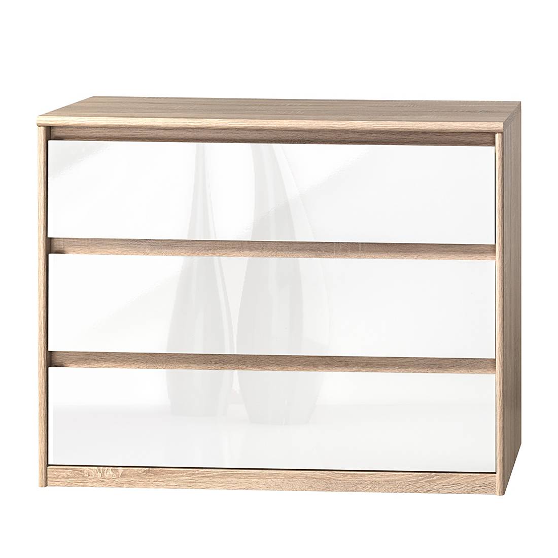 kommode soft smart i eiche hochglanz weiss 407721