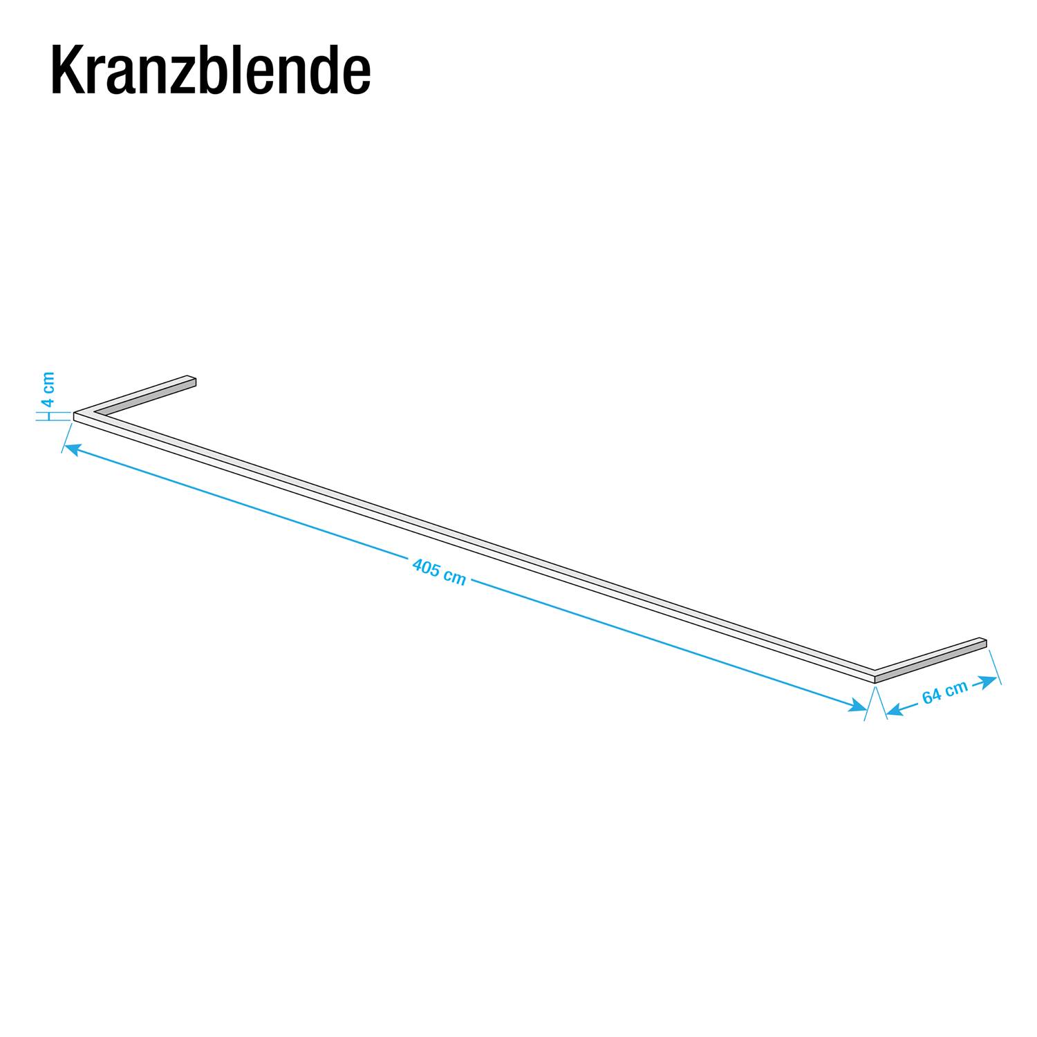 home24 Kranzblende Skøp Graphit 405x4x64 cm (BxHxT) 3-türig Spanplatte Modern