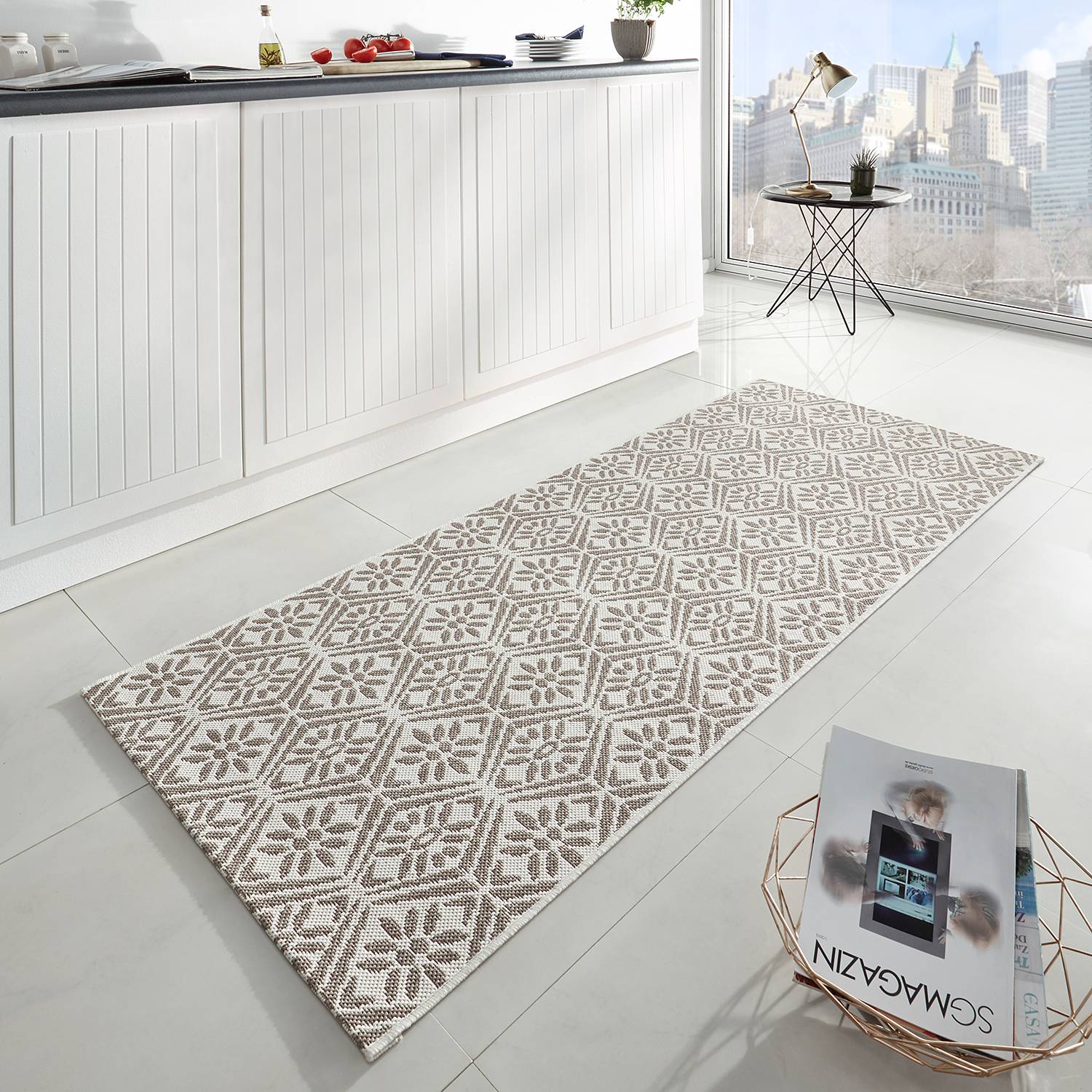 home24 Zala Living Läufer Creation Sand/Beige Modern 80x0.8x200 cm (BxHxT) Kunstfaser Rechteckig