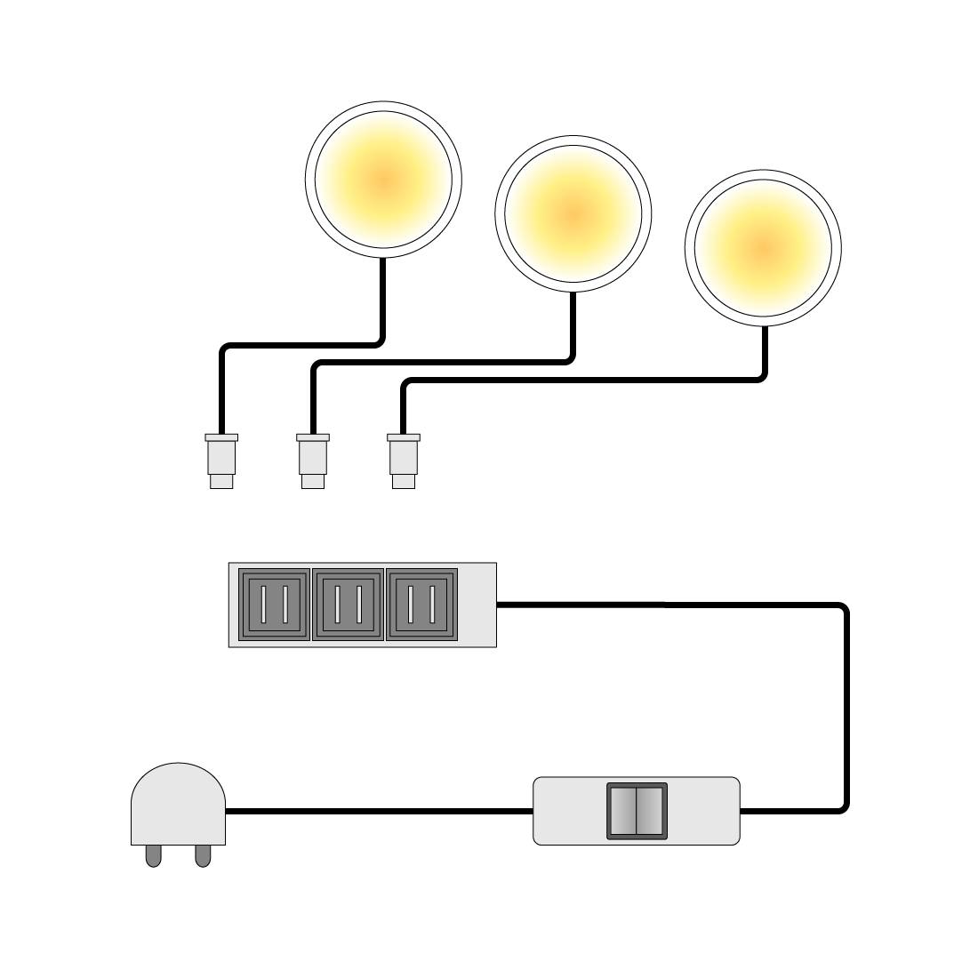 4 Delige Led Vitrineverlichtingset Loftscape loftscape kopen in de aanbieding