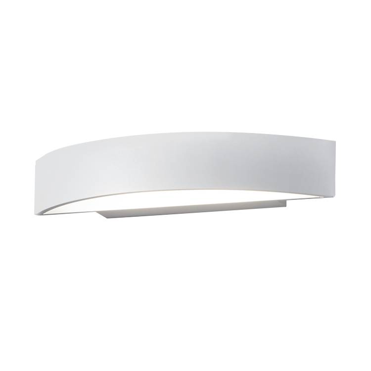 home24 Helestra LED-Wandleuchte Yona Modern Weiß Aluminium 12W 28x5x11 cm (BxHxT) inkl. Leuchtmittel