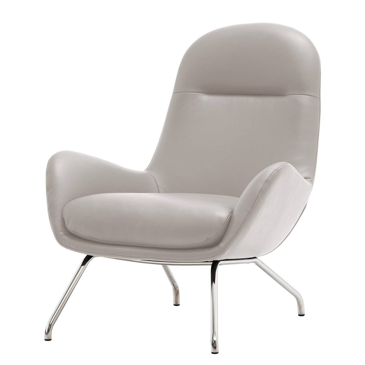 goedkoop Loungefauteuil Lannister echt leer Echt leer Neka Lichtgrijs Studio Copenhagen