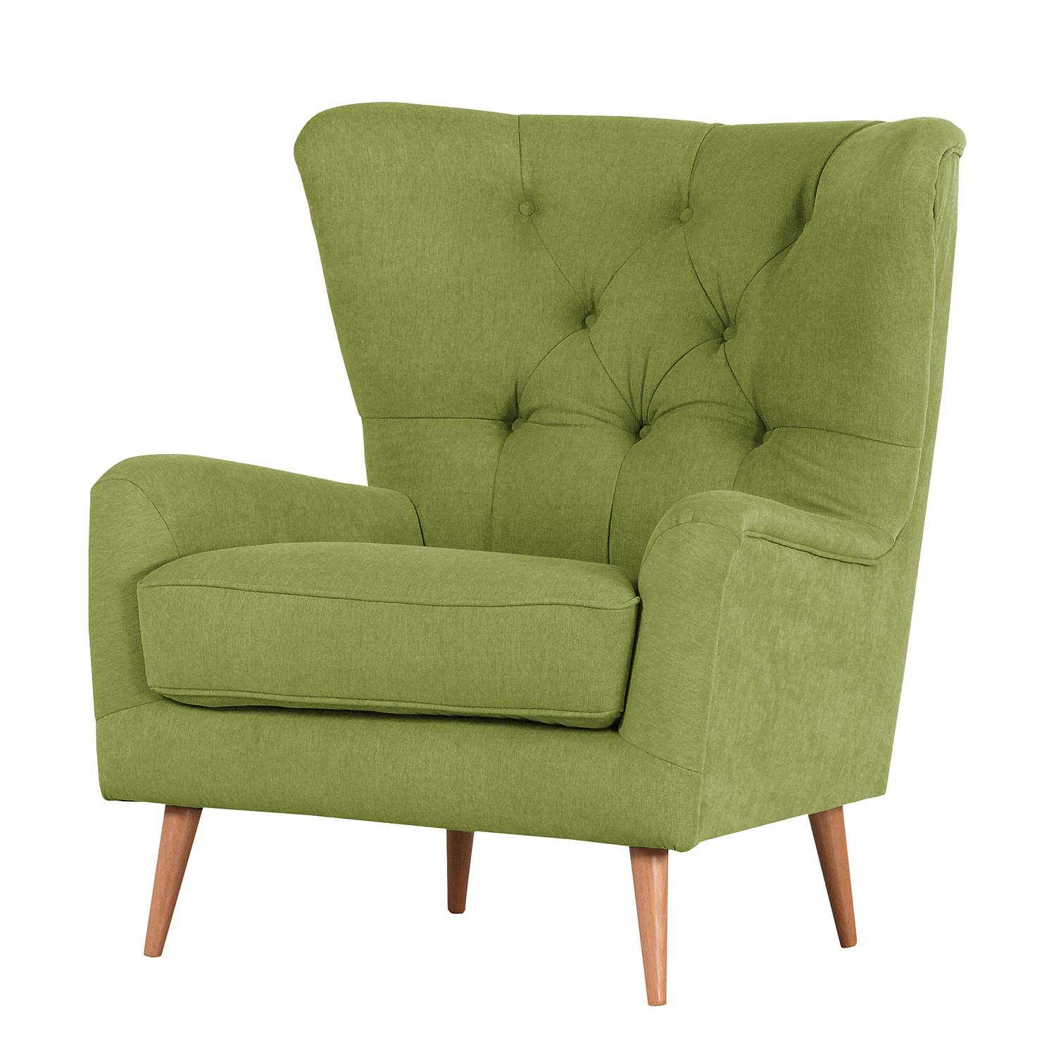 goedkoop Oorfauteuil Feliz geweven stof Fijn golvend avocado Norrwood