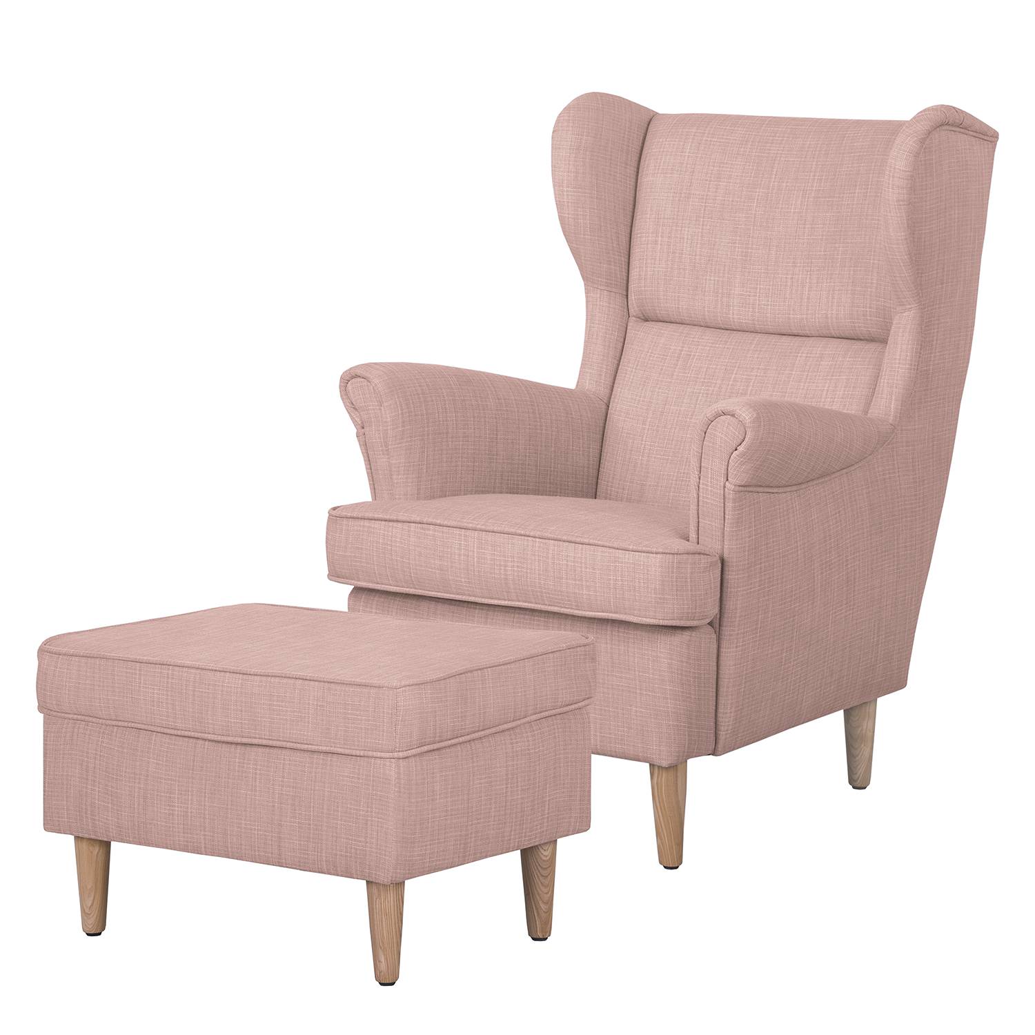 goedkoop Oorfautuil Juna I geweven stof Hocker Mauve Morteens