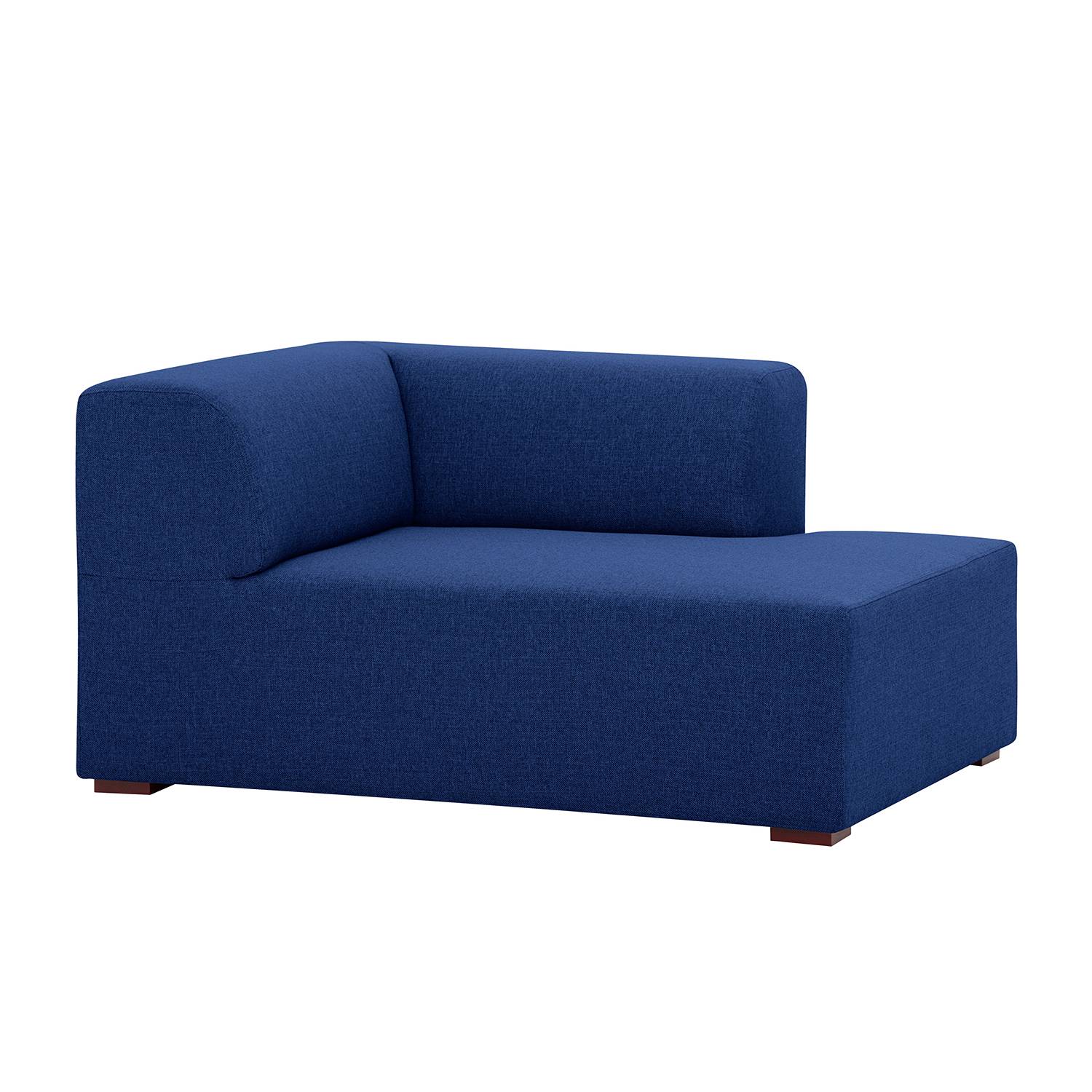 home24 Fredriks Ottomane Seed Blau Webstoff 95x67x133 cm