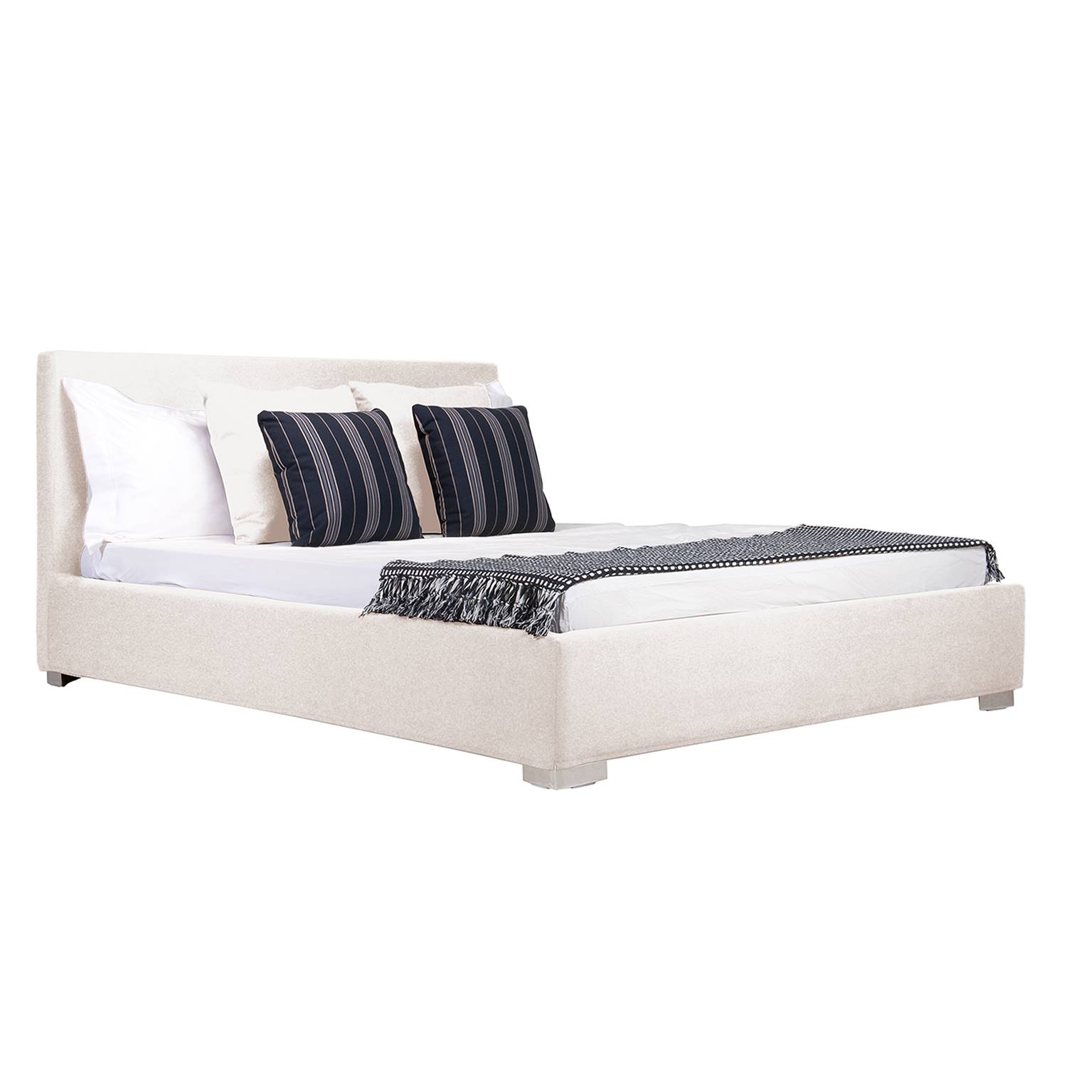 home24 Studio Copenhagen Polsterbett Aralia I 160x200 cm Webstoff Beige