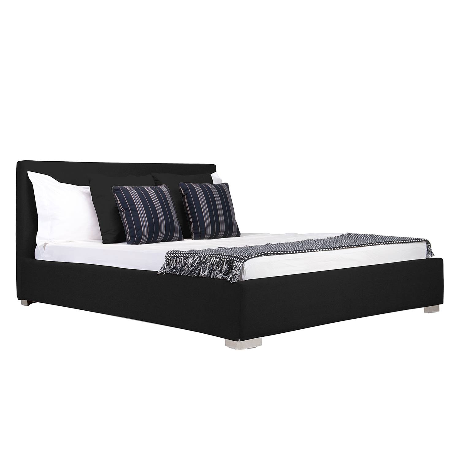 home24 Studio Copenhagen Polsterbett Aralia I 180x200 cm Webstoff Anthrazit