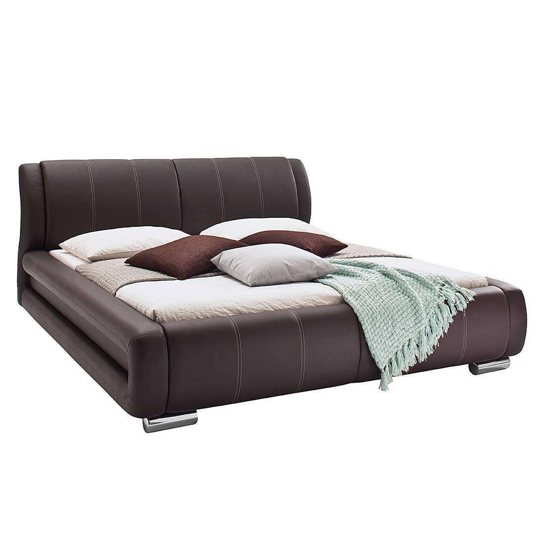 goedkoop Gestoffeerd bed Bolzano bruin kunstleer 180 x 200cm meise möbel
