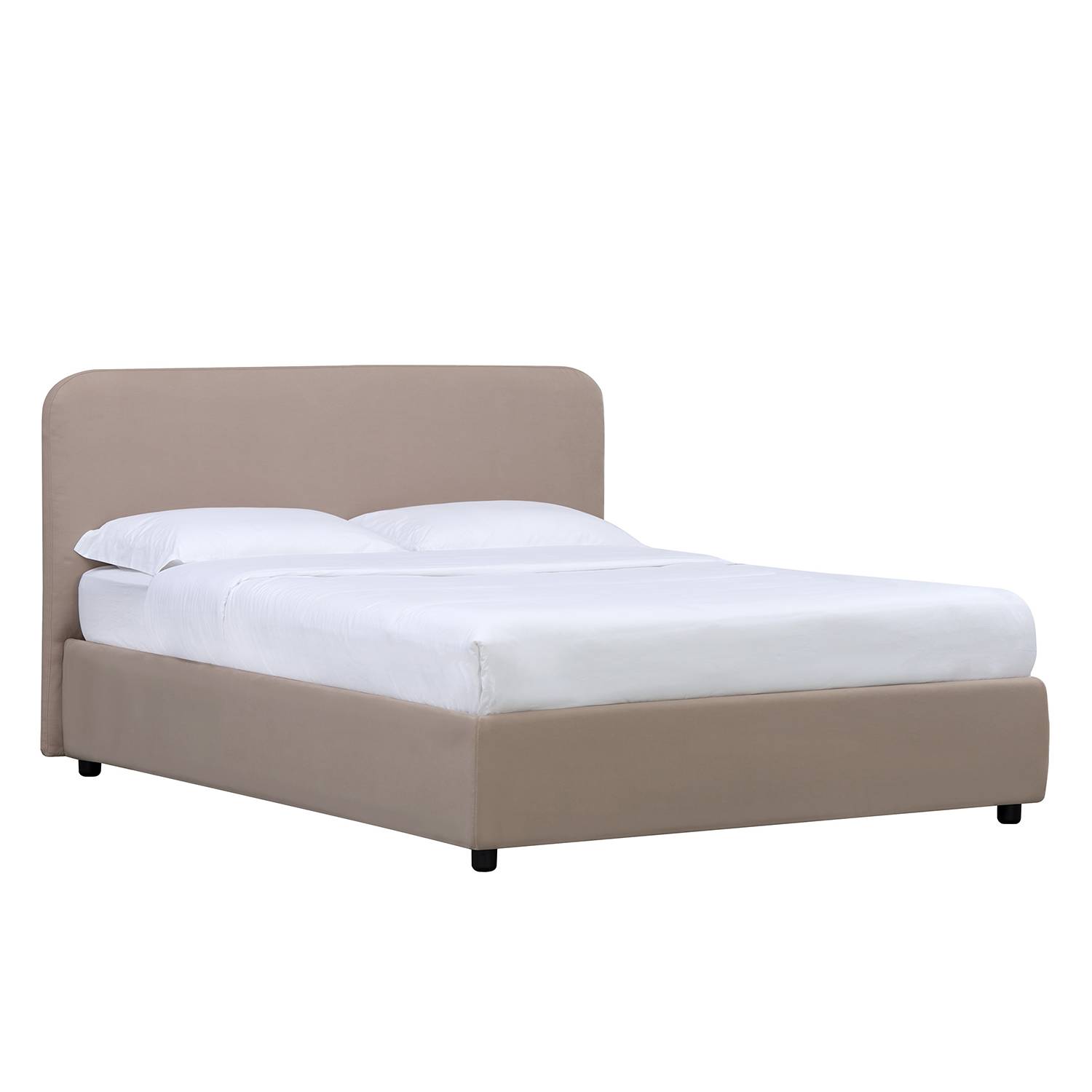 goedkoop Gestoffeerd bed Chiara 180 x 200cm Met bedlade Stof Valona Beige Studio Copenhagen