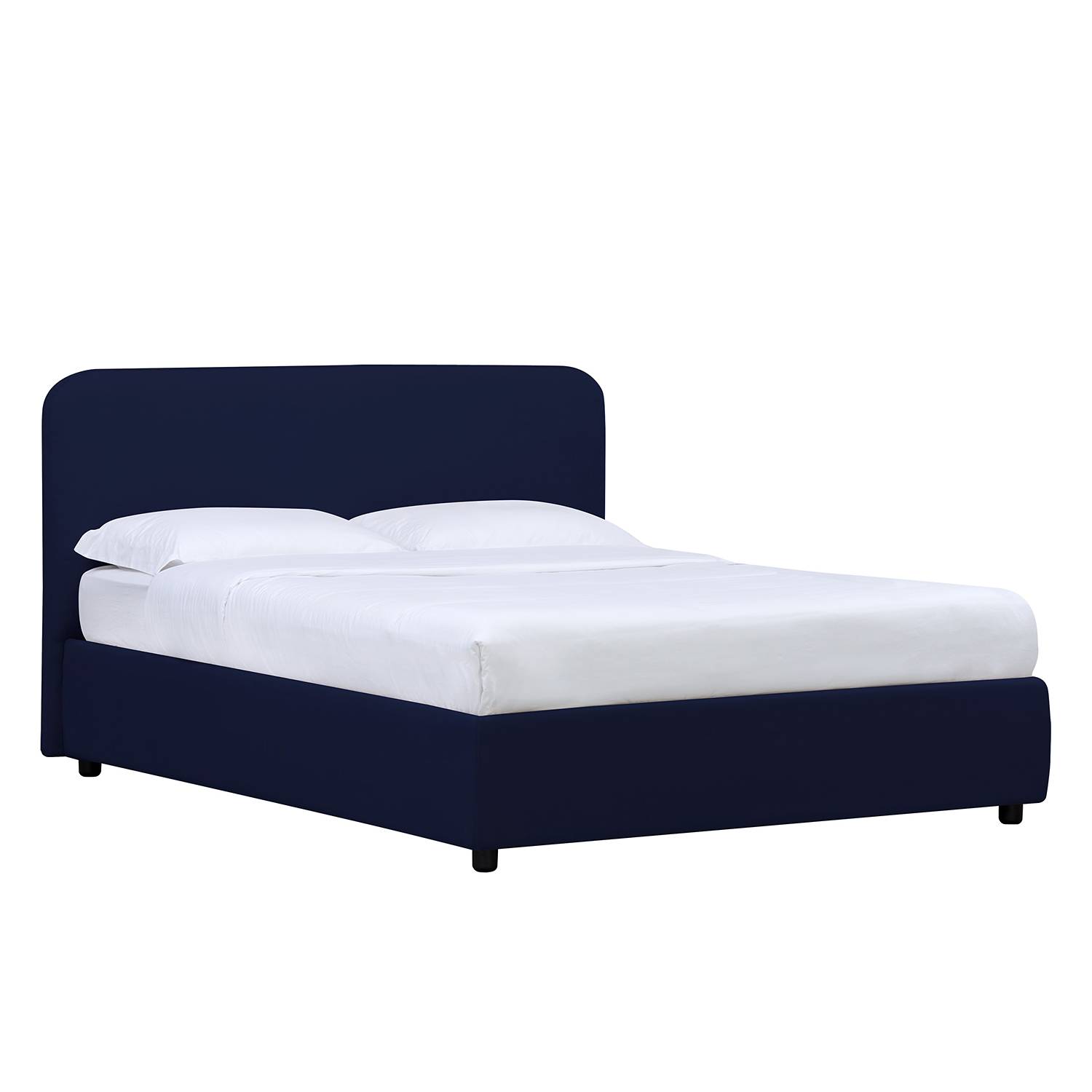 goedkoop Gestoffeerd bed Chiara 90 x 200cm Geen bedlade Stof Valona Donkerblauw Studio Copenhagen