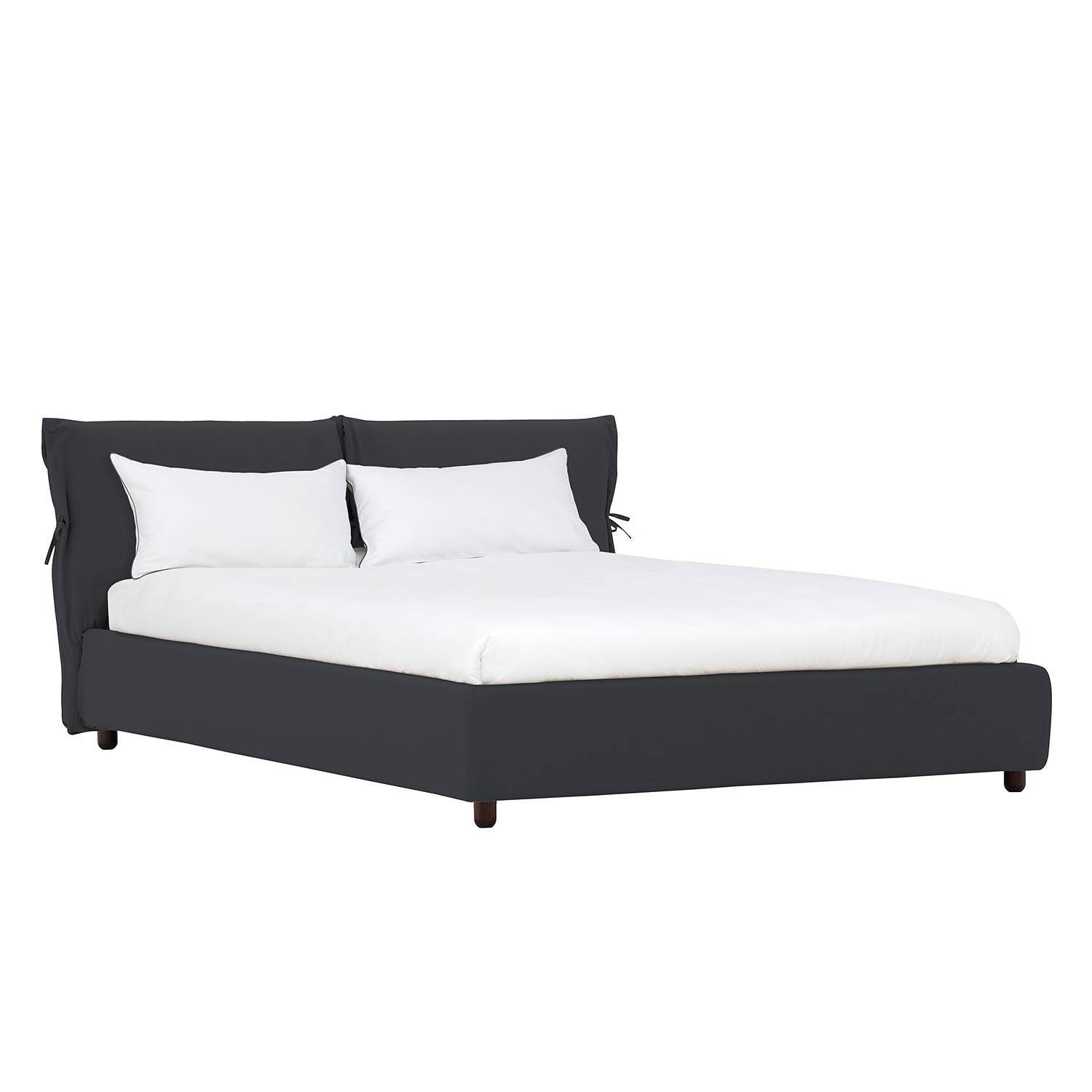 goedkoop Gestoffeerd bed Fanna 180 x 200cm Wengéhout Stof Linea Antraciet Studio Copenhagen