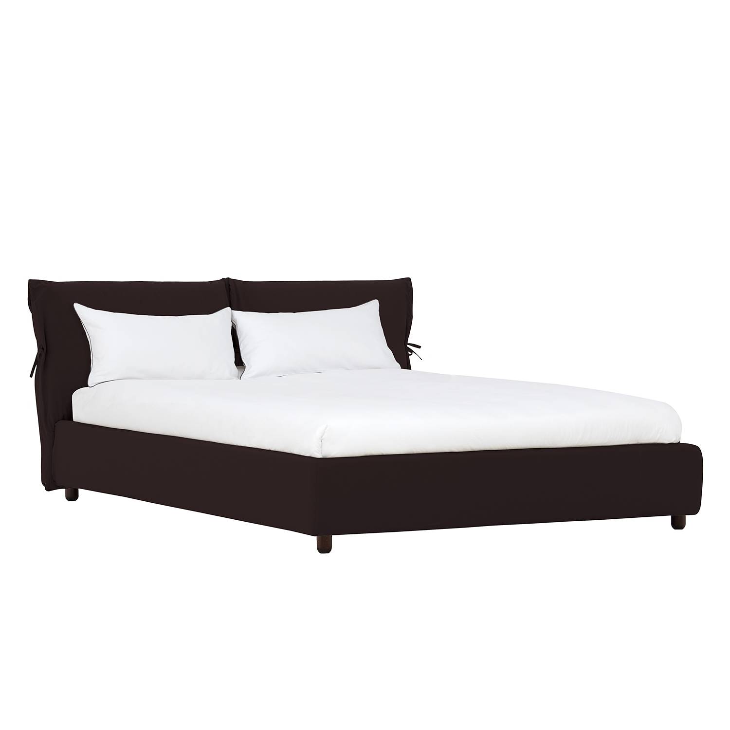 goedkoop Gestoffeerd bed Fanna 180 x 200cm Wengéhout Stof Linea Bruin Studio Copenhagen