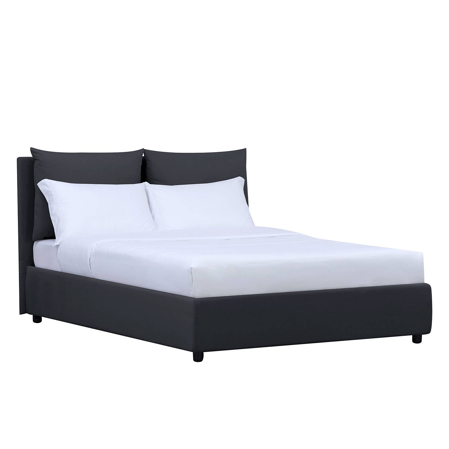 goedkoop Gestoffeerd bed Noemi inclusief opbergruimte 160 x 200cm Stof Valona Antraciet Studio Copenhagen