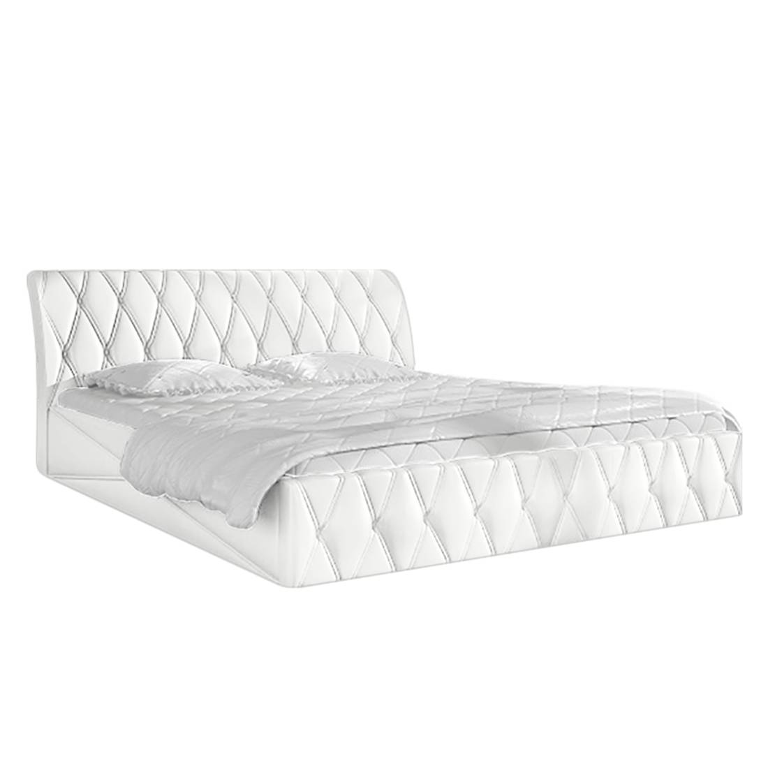 goedkoop Gestoffeerd bed Nord kunstleer 180 x 200cm Wit roomscape