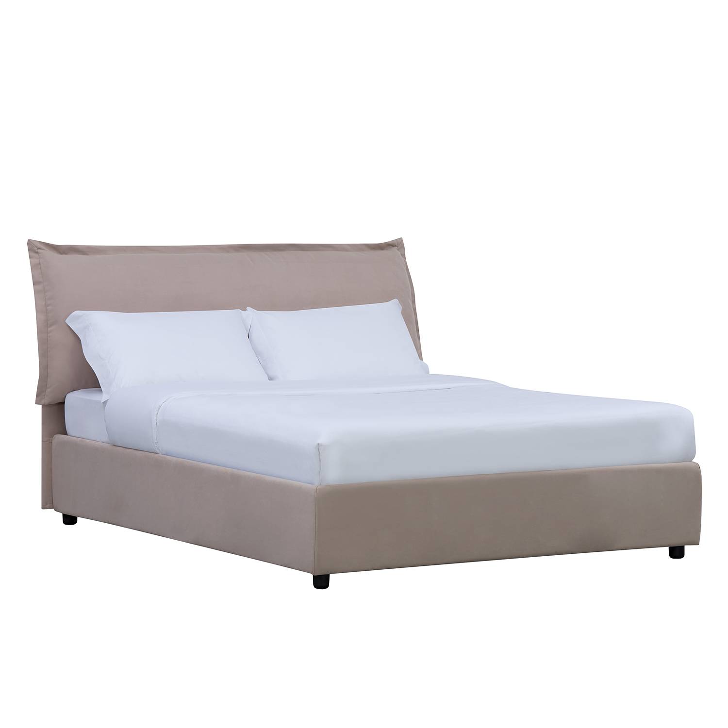goedkoop Gestoffeerd bed Paola inclusief opbergruimte 140 x 200cm Stof Valona Beige Studio Copenhagen