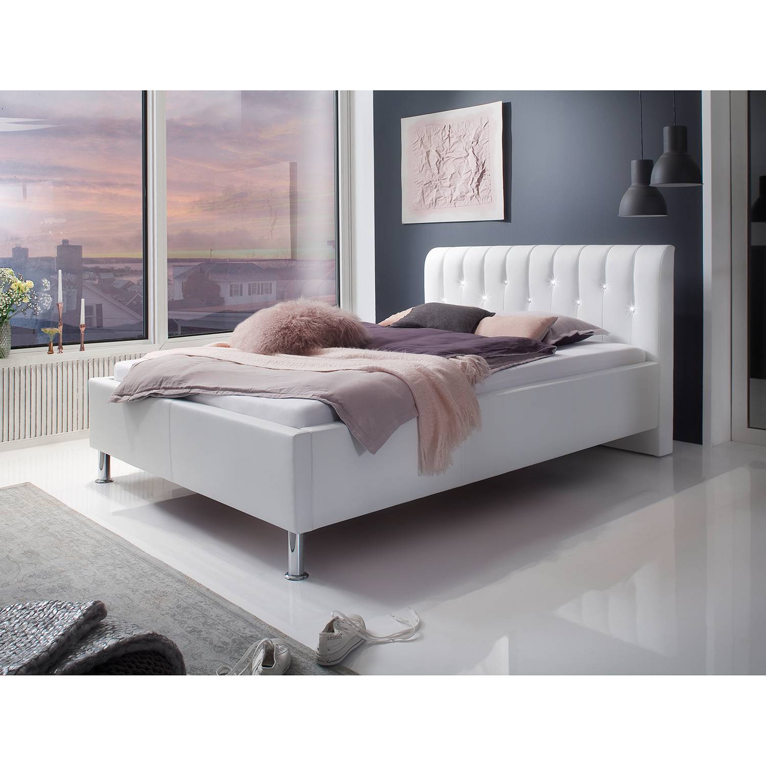 Home24 Ch Meise Mobel Polsterbett Rapido 1x0 Cm Kunstleder Weiss Moebelscout