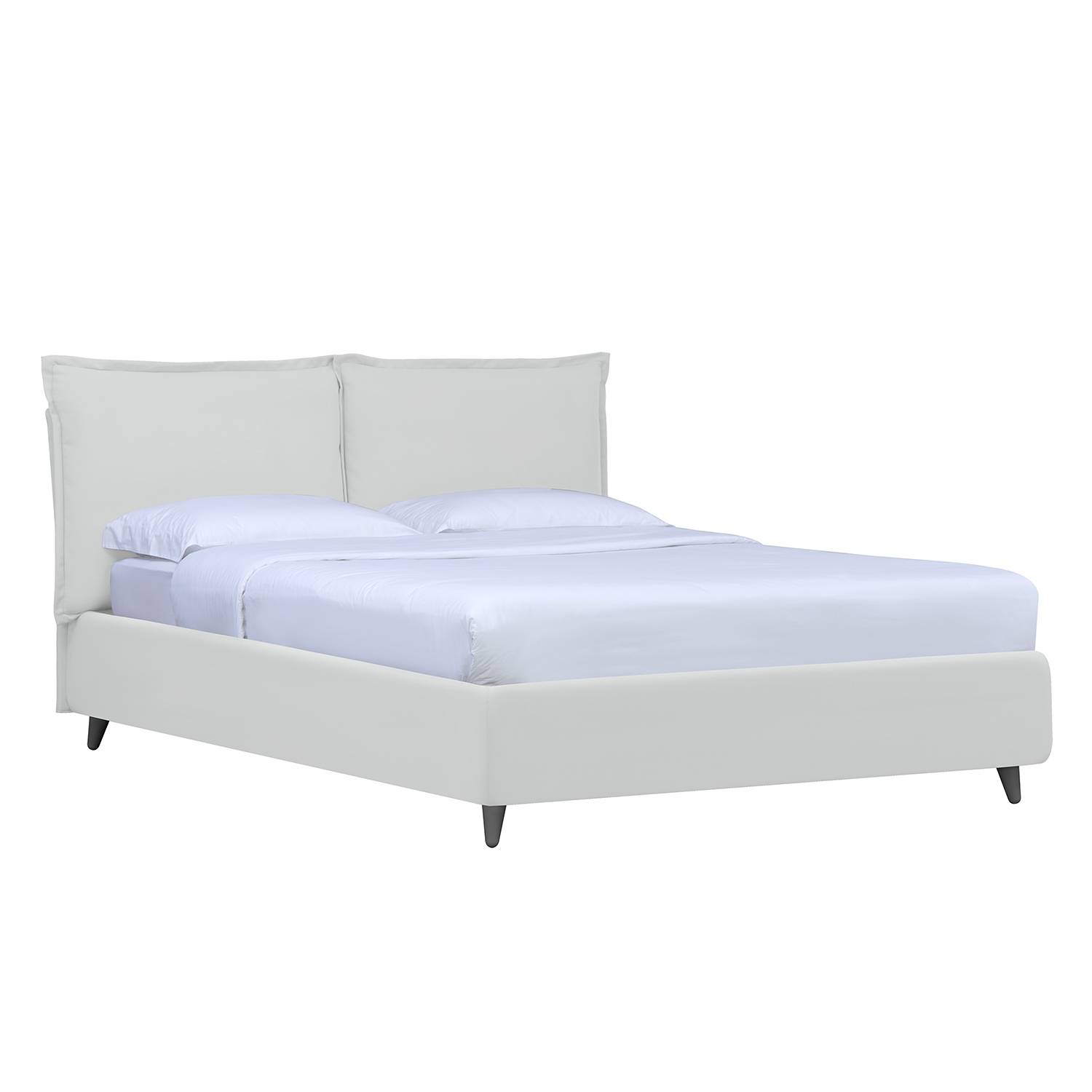 goedkoop Gestoffeerd bed Versa I 160 x 200cm Met bedlade Grijs Stof Valona Crèmekleurig Studio Copenhagen