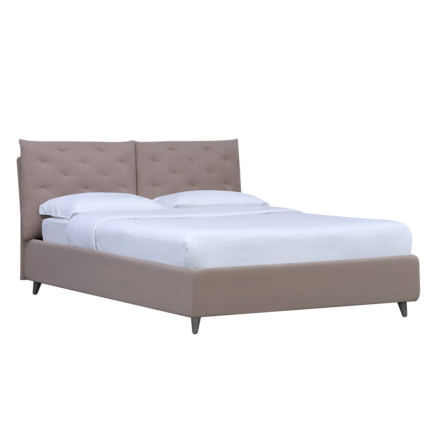goedkoop Gestoffeerd bed Versa II 160 x 200cm Geen bedlade Grijs Stof Valona Beige Studio Copenhagen