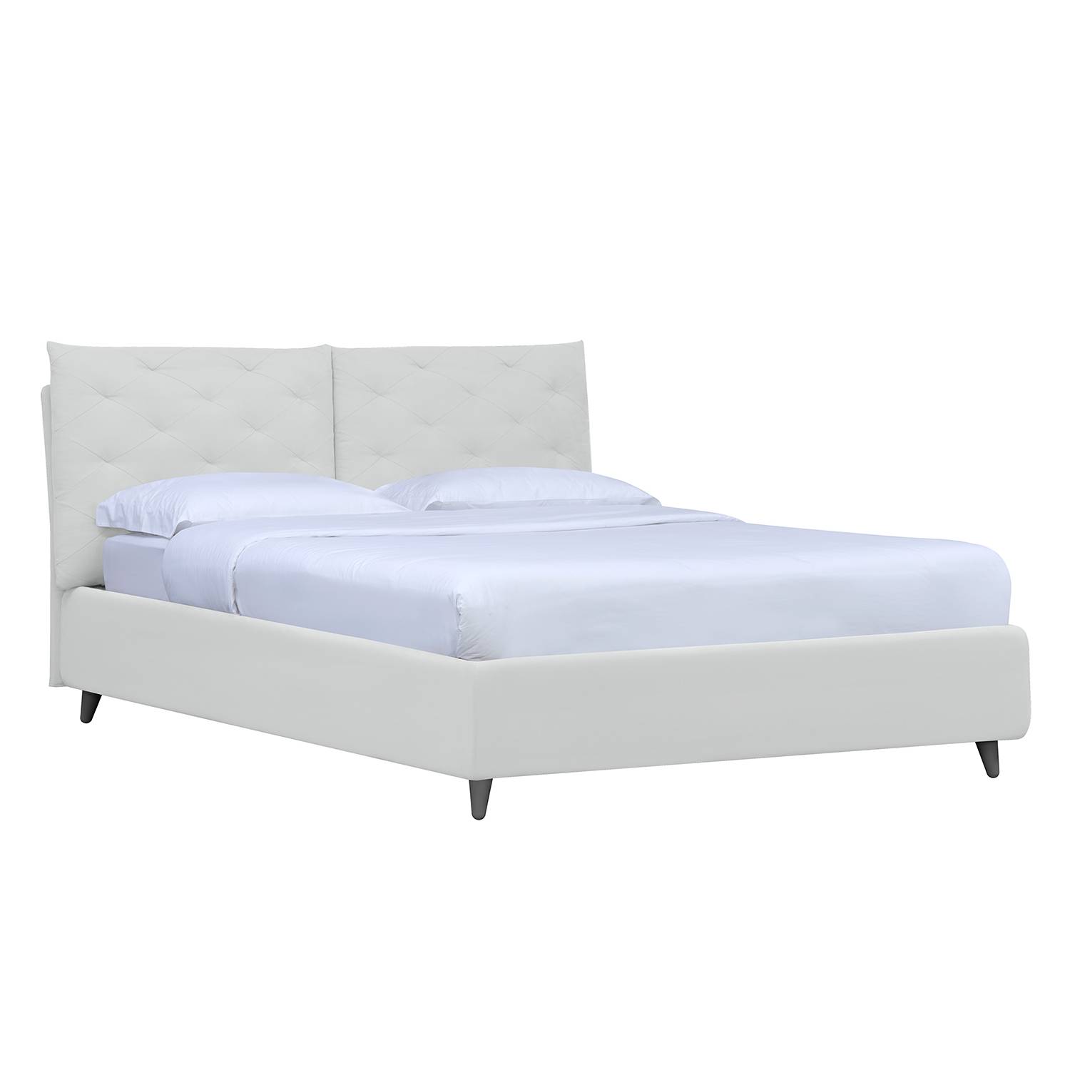 goedkoop Gestoffeerd bed Versa II 90 x 200cm Geen bedlade Grijs Stof Valona Crèmekleurig Studio Copenhagen