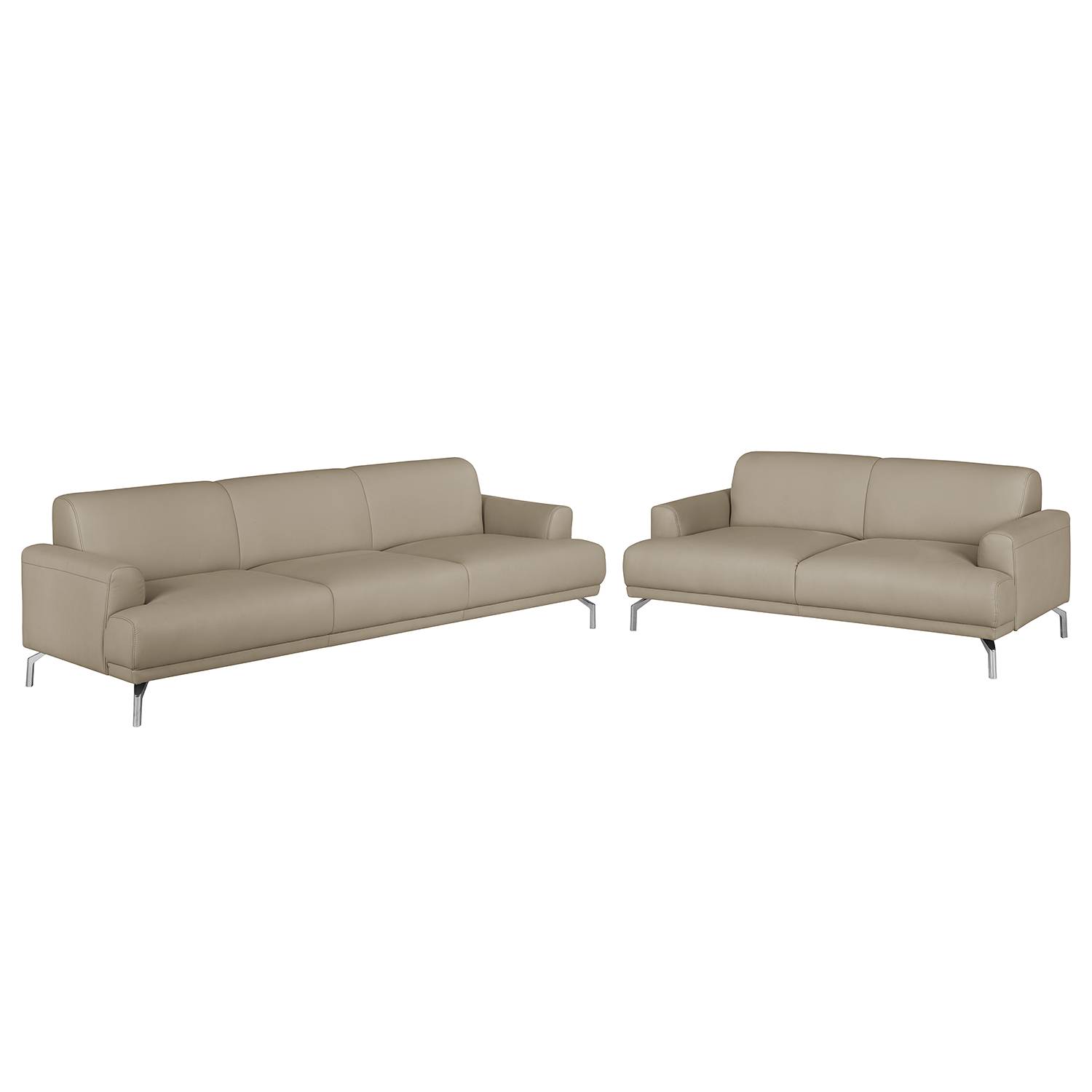 goedkoop Bankstellen Sisto II 3zitsbank en 2zitsbank echt leer Taupe Fredriks