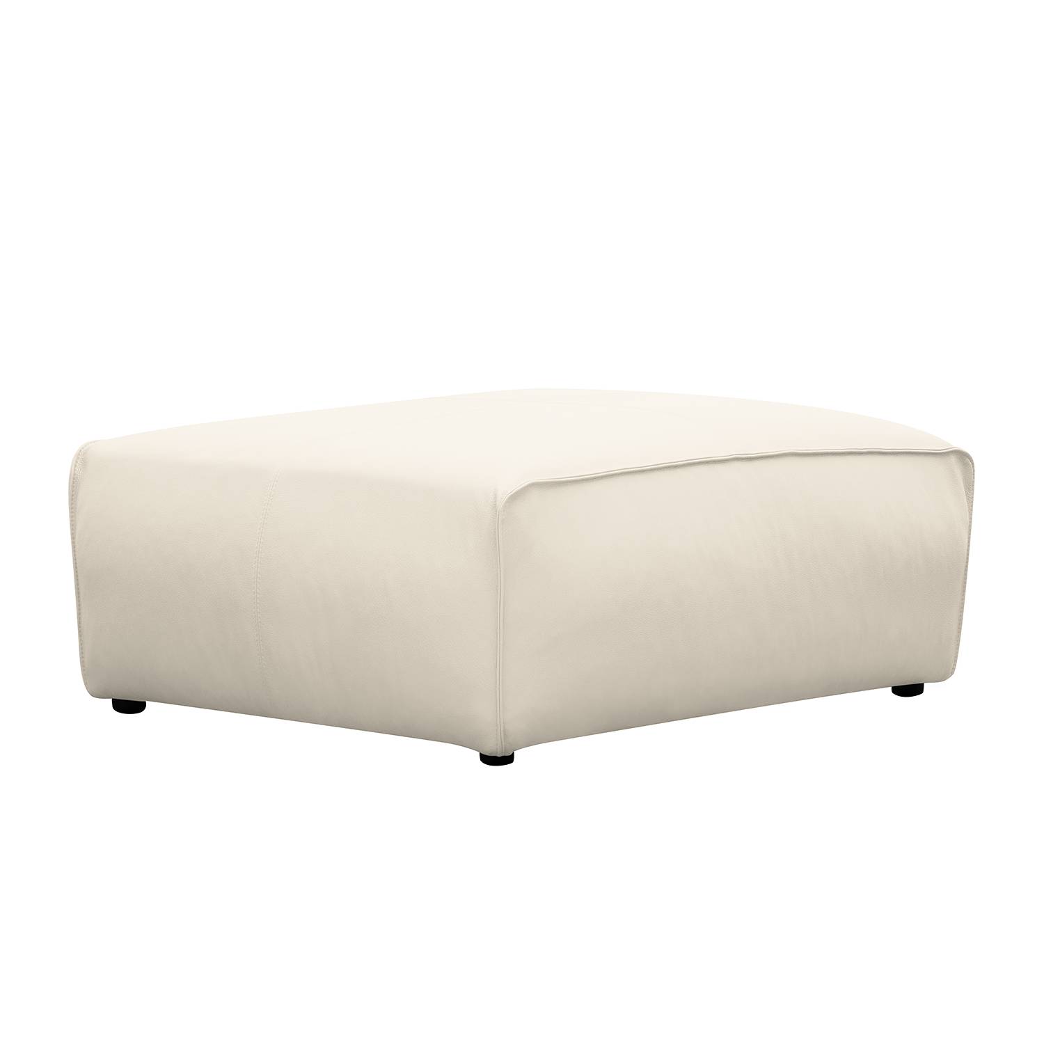 home24 Studio Copenhagen Polsterhocker Hudson Creme Echtleder 103x38x80 cm (BxHxT) Skandi