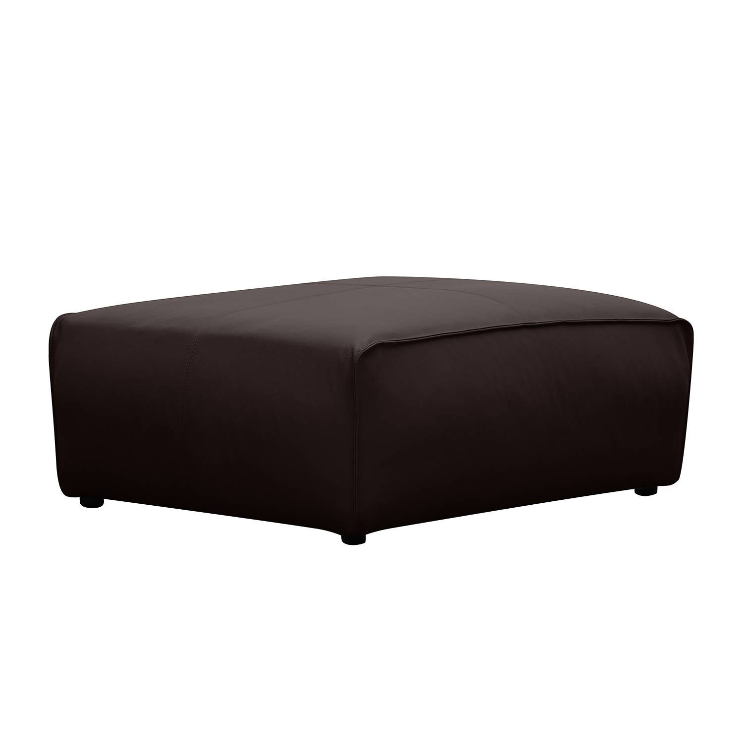 home24 Studio Copenhagen Polsterhocker Hudson Dunkelbraun Echtleder 103x38x80 cm (BxHxT) Skandi