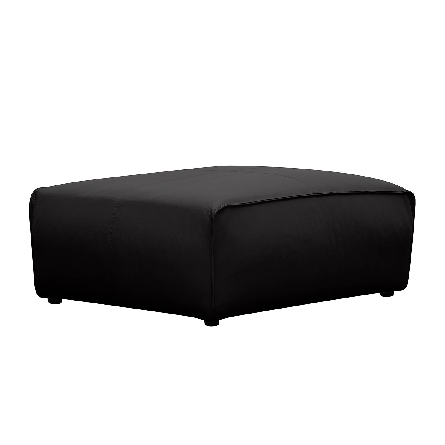 home24 Studio Copenhagen Polsterhocker Hudson Schwarz Echtleder 103x38x80 cm (BxHxT) Skandi