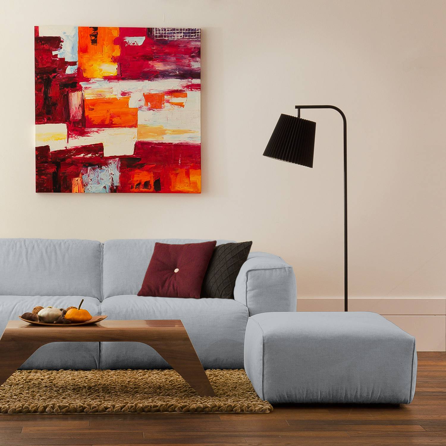 home24 Studio Copenhagen Polsterhocker Hudson Silber Webstoff 103x38x80 cm (BxHxT) Skandi