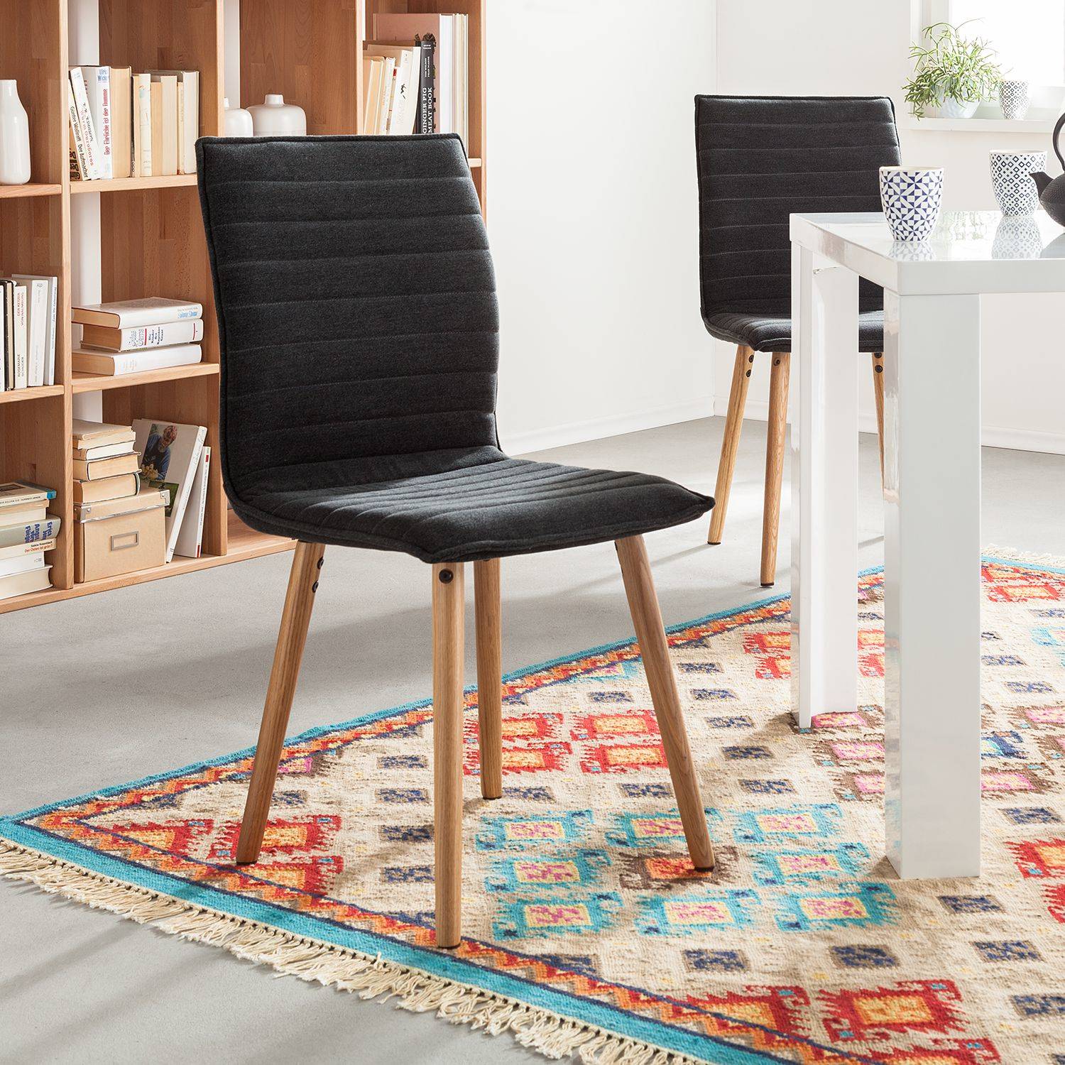 Home24 Gestoffeerde stoelen Kean I, Mørteens