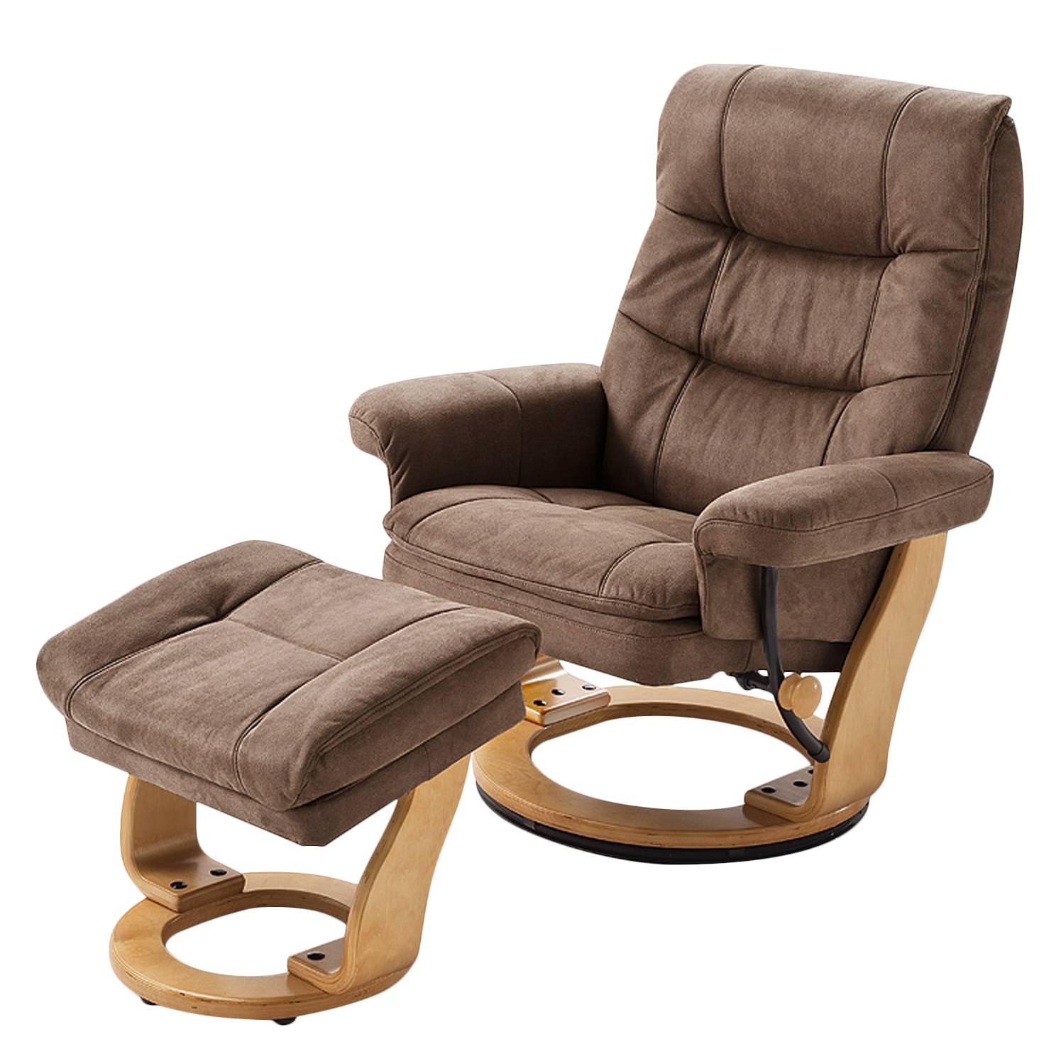 goedkoop Relaxfauteuil Jetmore microvezel Natuurlijk eikenhout Nougatkleurig 87cm Nuovoform