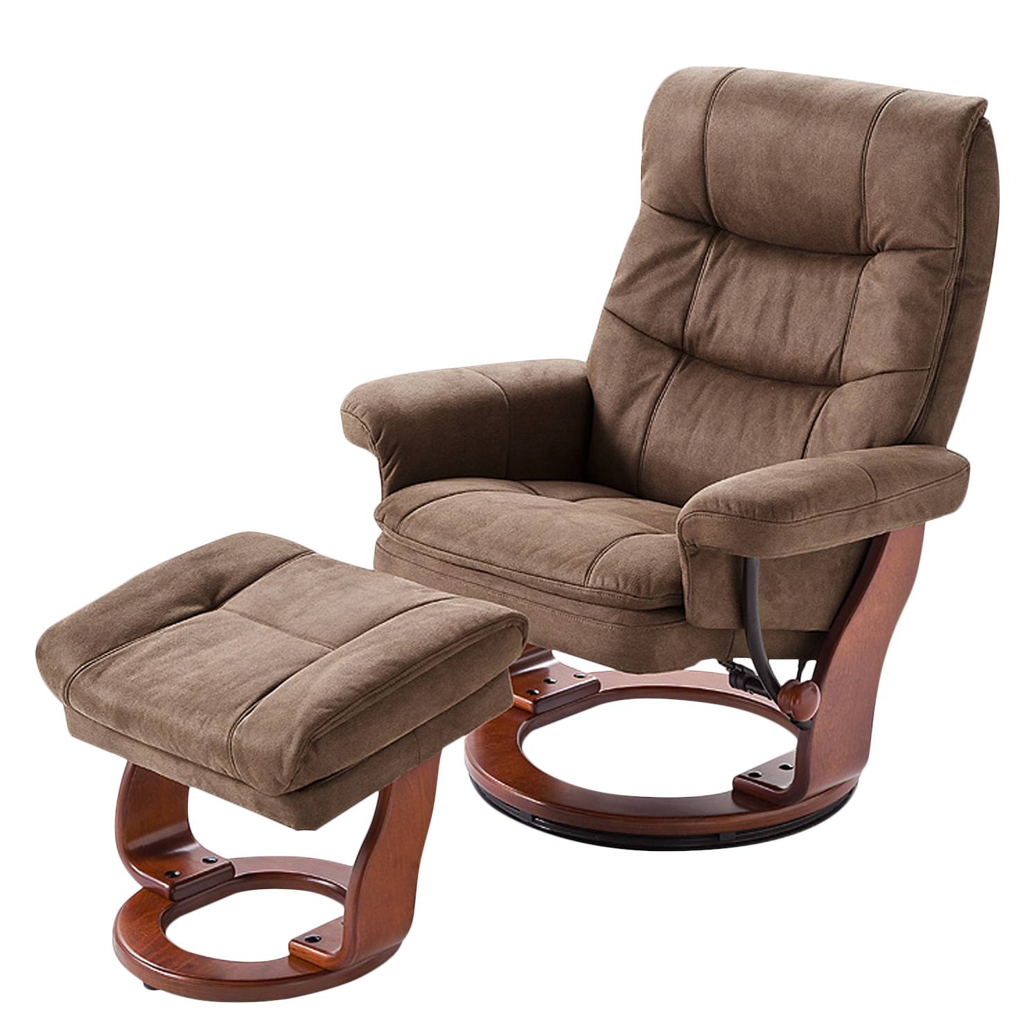 goedkoop Relaxfauteuil Jetmore microvezel Notenboomhout Nougatkleurig 87cm Nuovoform