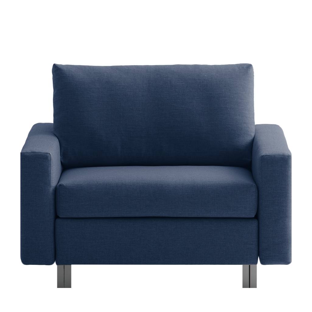 home24 chillout by Franz Fertig Schlafsessel Aura Blau Webstoff mit Schlaffunktion 106x87x90 cm (BxHxT)