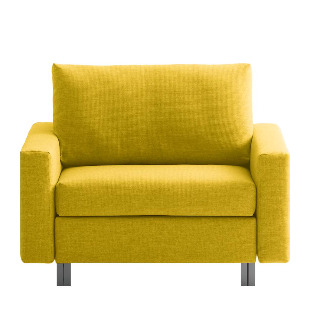 home24 chillout by Franz Fertig Schlafsessel Aura Gelb Webstoff mit Schlaffunktion 106x87x90 cm (BxHxT)