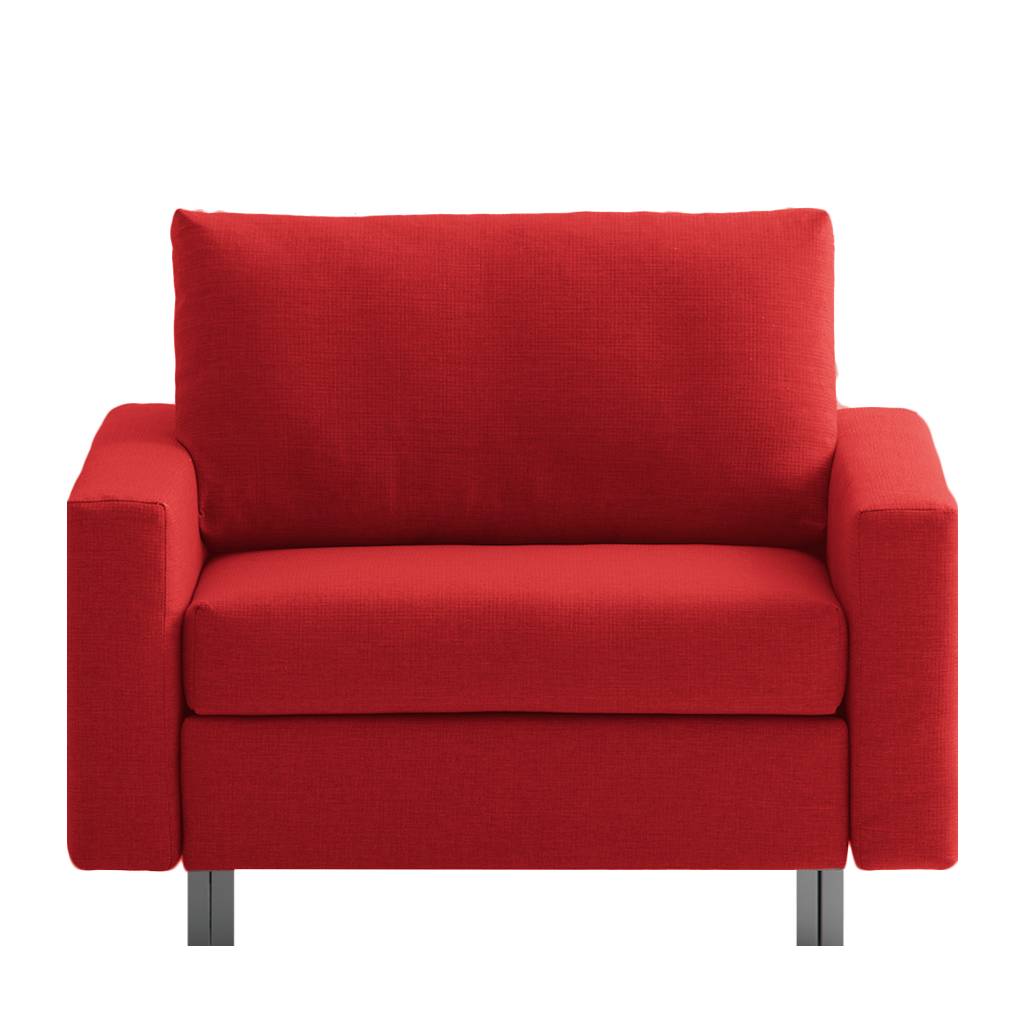 home24 chillout by Franz Fertig Schlafsessel Aura Rot Webstoff mit Schlaffunktion 106x87x90 cm (BxHxT)