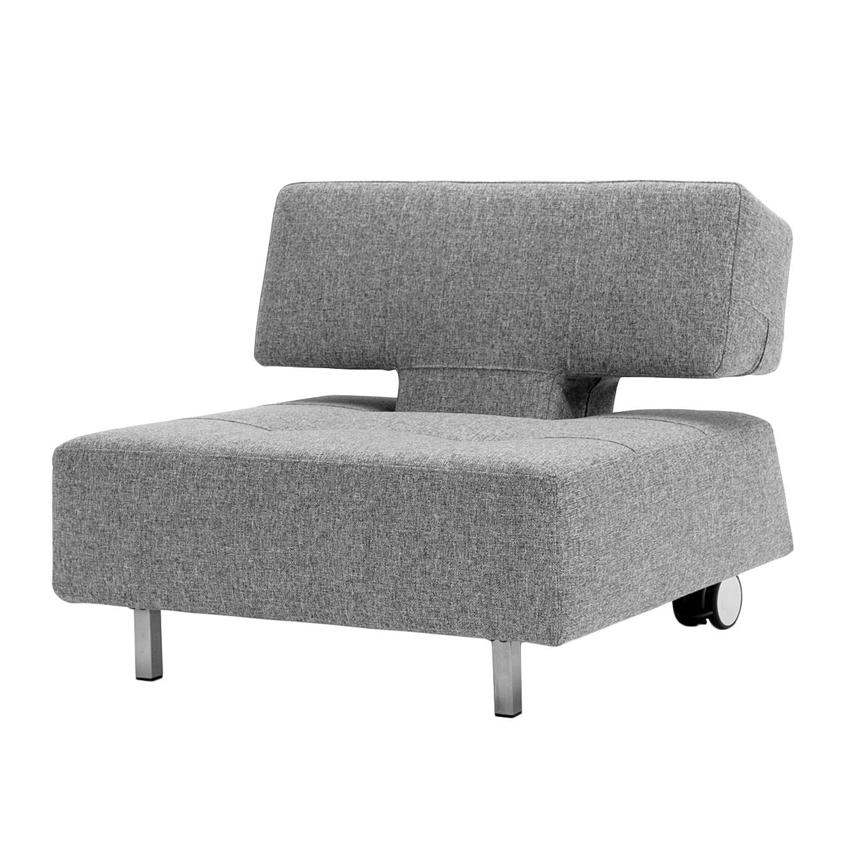 home24 Innovation Möbel Sessel Long Horn Granit Webstoff mit Relaxfunktion/Schlaffunktion 85x76x87 cm (BxHxT)