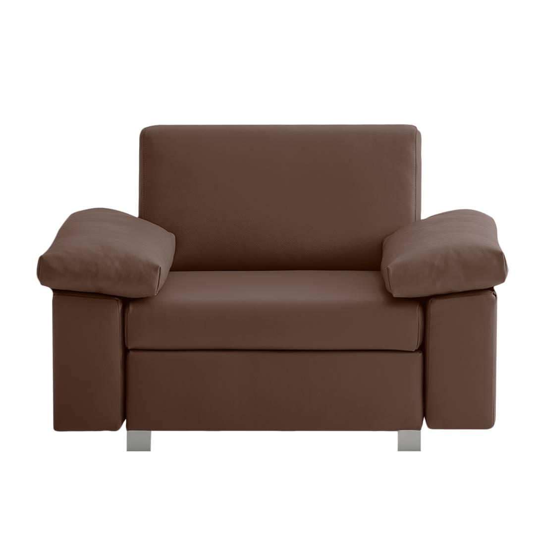 home24 chillout by Franz Fertig Schlafsessel Plaza Espresso Echtleder mit Schlaffunktion/Bettkasten 118x78x82 cm (BxHxT)