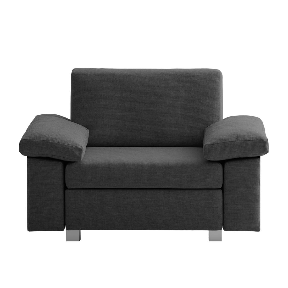 home24 chillout by Franz Fertig Schlafsessel Plaza Anthrazit Webstoff mit Schlaffunktion/Bettkasten 118x78x82 cm (BxHxT)