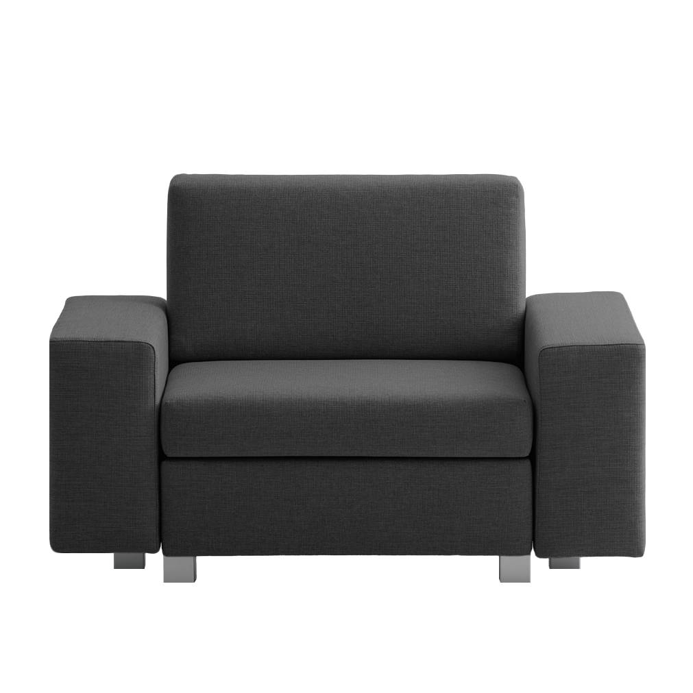 home24 chillout by Franz Fertig Schlafsessel Plaza Anthrazit Webstoff mit Schlaffunktion/Bettkasten 124x78x82 cm (BxHxT)