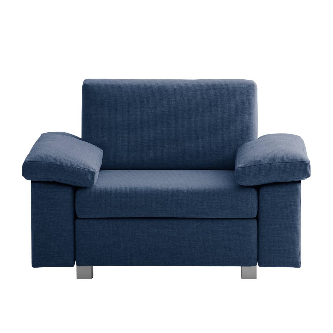 home24 chillout by Franz Fertig Schlafsessel Plaza Blau Webstoff mit Schlaffunktion/Bettkasten 118x78x82 cm (BxHxT)