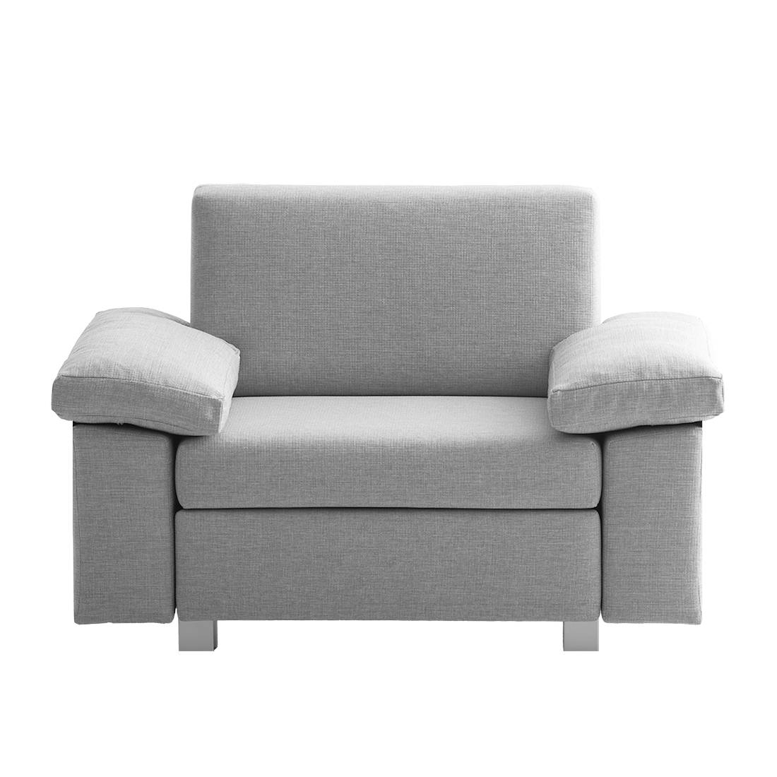 home24 chillout by Franz Fertig Schlafsessel Plaza Hellgrau Webstoff mit Schlaffunktion/Bettkasten 118x78x82 cm (BxHxT)