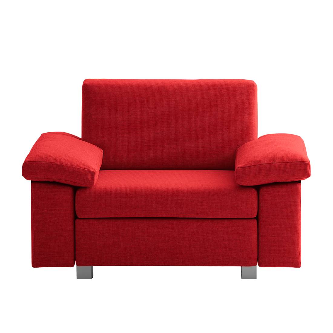 home24 chillout by Franz Fertig Schlafsessel Plaza Rot Webstoff mit Schlaffunktion/Bettkasten 118x78x82 cm (BxHxT)