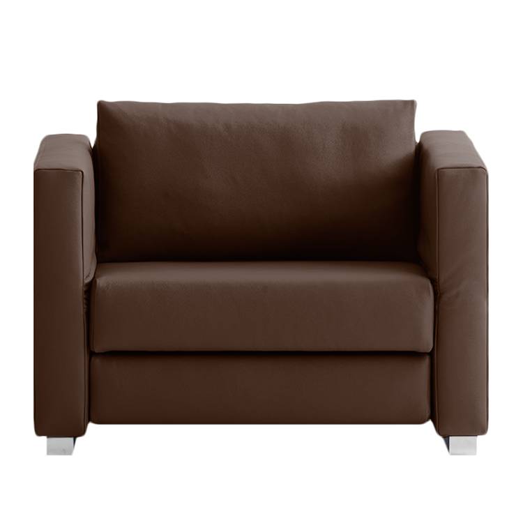 home24 chillout by Franz Fertig Schlafsessel Randa Espresso Echtleder mit Schlaffunktion 142x83x87 cm (BxHxT)