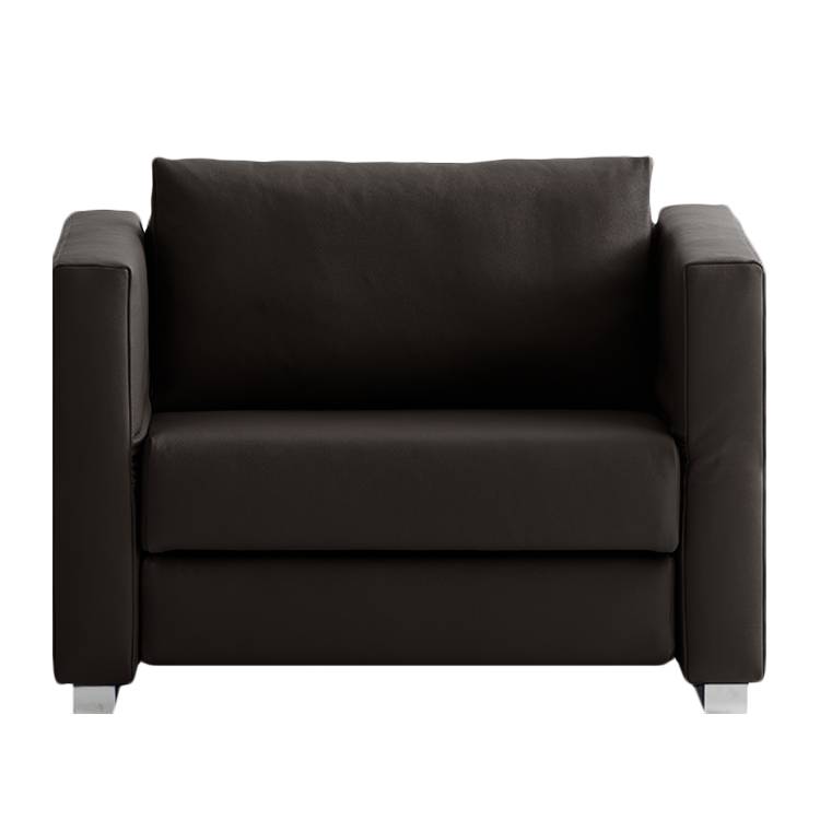 home24 chillout by Franz Fertig Schlafsessel Randa Kaffeebraun Echtleder mit Schlaffunktion 142x83x87 cm (BxHxT)