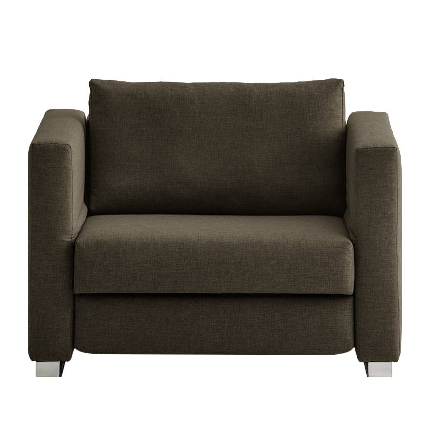 home24 chillout by Franz Fertig Schlafsessel Randa Braun Webstoff mit Schlaffunktion 142x83x87 cm (BxHxT)