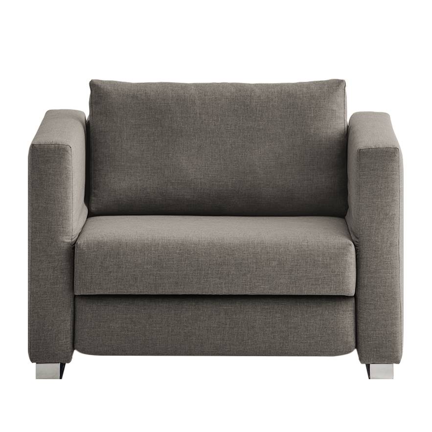 home24 chillout by Franz Fertig Schlafsessel Randa Grau Webstoff mit Schlaffunktion 142x83x87 cm (BxHxT)