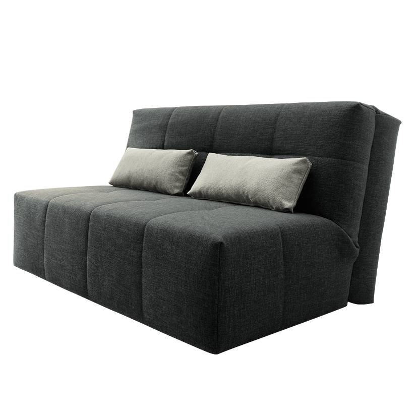 home24 loftscape Schlafsofa Chiny 2-Sitzer Anthrazit Webstoff 145x85x102 cm mit Schlaffunktion und Bettkasten